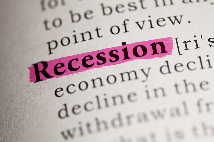 Crisis Investing 101: The Most Recession-Proof Real Estate Niches dictionary entry defining the word recession which is highlighted in pink
