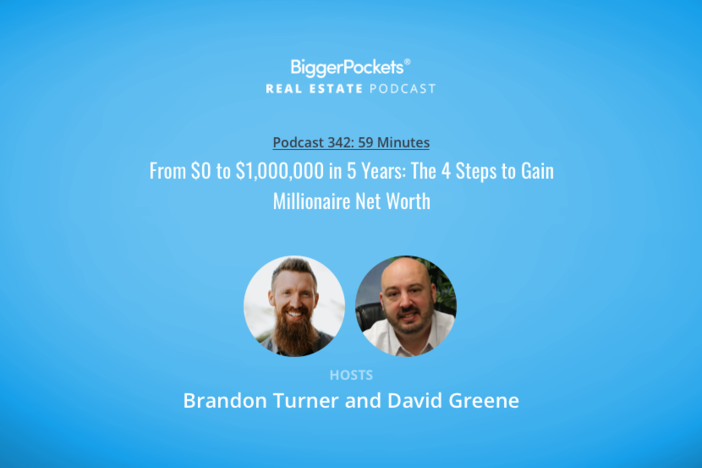 BiggerPockets Podcast 432: From $0 To $1,000,000 in 5 Years: 4 Steps To Gain Millionaire Net Worth With Brandon and David
