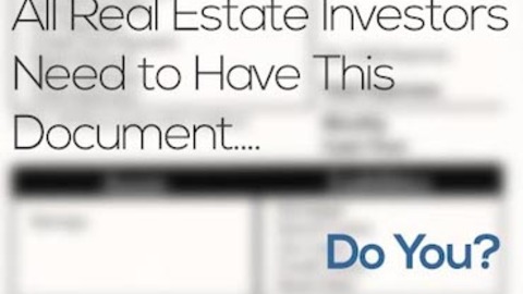 All Real Estate Investors NEED to Have This Document… Do You? Need to Have Document